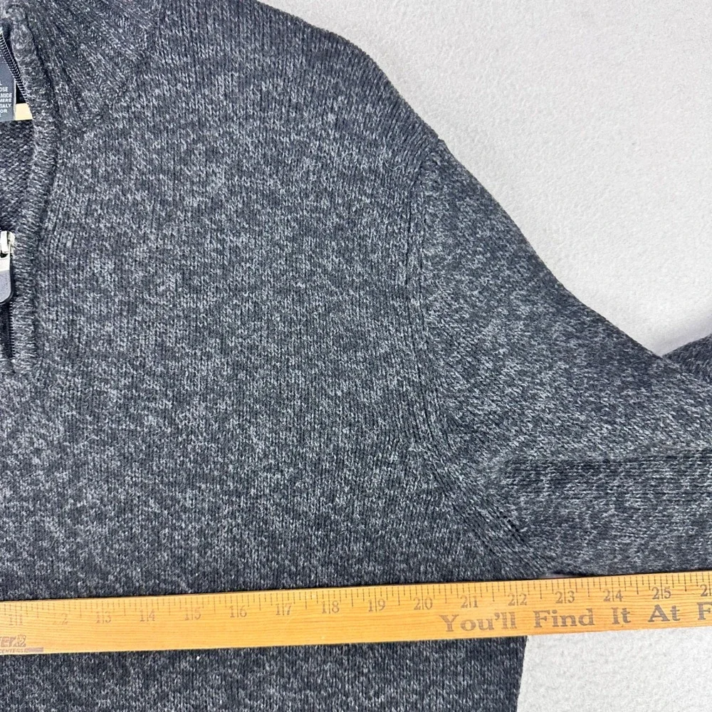 Girgiolini Knit Sweater Mens Large Charcoal‎ 1/4 Zip Wool/Cashmere Blend Italy